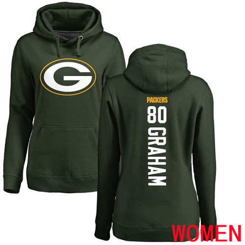 Green Bay Packers Green Women #80 Graham Jimmy Backer Nike NFL Pullover Hoodie Sweatshirts->nfl t-shirts->Sports Accessory